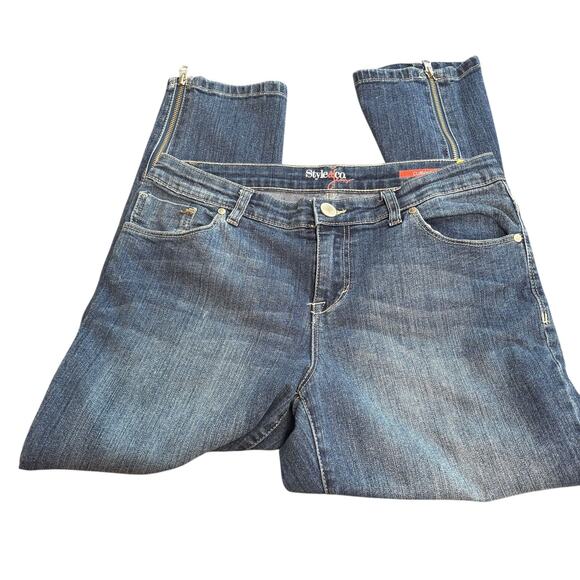 Style & Co. Jean Curvy Fit Jeans Women's 6 Blue Denim Stretch Zippered At Ankle - Picture 1 of 3